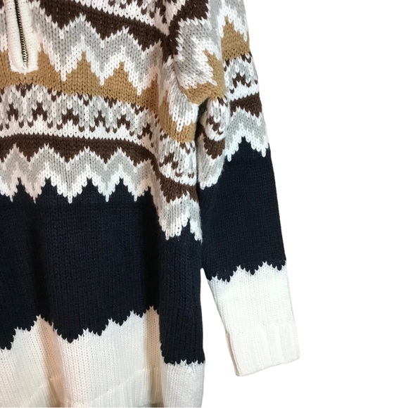 Show me your mumu sweater women S multicolor Sun Valley fair isle faux Sherpa - Picture 6 of 11